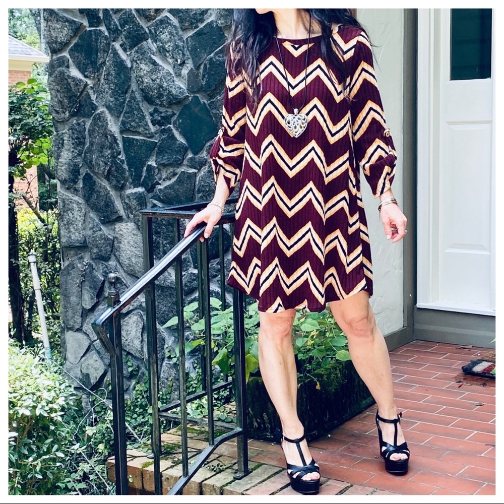 CHEVRON PRINT TUNIC DRESS - Picture 15 of 15